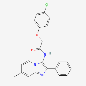 2-(4-chlorophenoxy)-N-(7-methyl-2-phenylimidazo[1,2-a]pyridin-3-yl)acetamide
