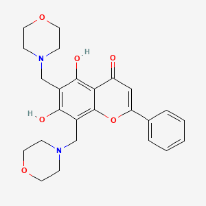 molecular formula C25H28N2O6 B2899004 5,7-Dihydroxy-6,8-bis(morpholin-4-ylmethyl)-2-phenylchromen-4-one CAS No. 384365-32-6