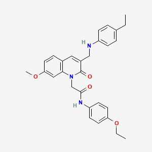 molecular formula C29H31N3O4 B2899014 N-(4-ethoxyphenyl)-2-(3-(((4-ethylphenyl)amino)methyl)-7-methoxy-2-oxoquinolin-1(2H)-yl)acetamide CAS No. 932523-63-2