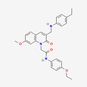 molecular formula C29H31N3O4 B2899014 N-(4-ethoxyphenyl)-2-(3-{[(4-ethylphenyl)amino]methyl}-7-methoxy-2-oxo-1,2-dihydroquinolin-1-yl)acetamide CAS No. 932523-63-2