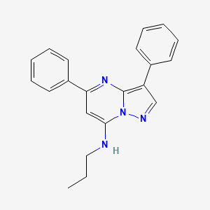molecular formula C21H20N4 B2899016 3,5-diphenyl-N-propylpyrazolo[1,5-a]pyrimidin-7-amine CAS No. 890616-39-4