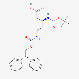 molecular formula C25H30N2O6 B2899025 (3S)-5-(9H-Fluoren-9-ylmethoxycarbonylamino)-3-[(2-methylpropan-2-yl)oxycarbonylamino]pentanoic acid CAS No. 2044710-07-6