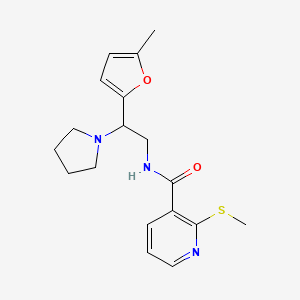 N-[2-(5-methylfuran-2-yl)-2-(pyrrolidin-1-yl)ethyl]-2-(methylsulfanyl)pyridine-3-carboxamide