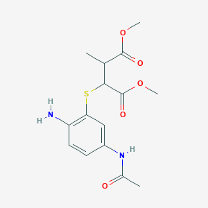 molecular formula C15H20N2O5S B289905 Dimethyl 2-{[5-(acetylamino)-2-aminophenyl]sulfanyl}-3-methylsuccinate 