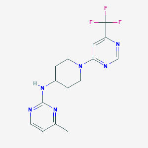 molecular formula C15H17F3N6 B2899051 4-methyl-N-{1-[6-(trifluoromethyl)pyrimidin-4-yl]piperidin-4-yl}pyrimidin-2-amine CAS No. 2034466-36-7