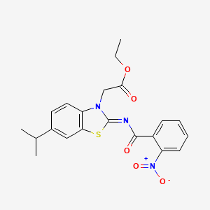 (Z)-ethyl 2-(6-isopropyl-2-((2-nitrobenzoyl)imino)benzo[d]thiazol-3(2H)-yl)acetate