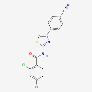 molecular formula C17H9Cl2N3OS B2899064 2,4-dichloro-N-[4-(4-cyanophenyl)-1,3-thiazol-2-yl]benzamide CAS No. 313405-75-3