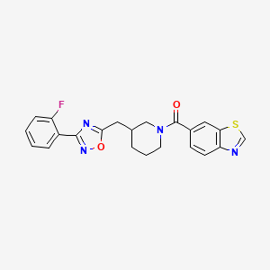Benzo[d]thiazol-6-yl(3-((3-(2-fluorophenyl)-1,2,4-oxadiazol-5-yl)methyl)piperidin-1-yl)methanone