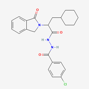 molecular formula C24H26ClN3O3 B2899090 N'-(4-chlorobenzoyl)-3-cyclohexyl-2-(1-oxo-1,3-dihydro-2H-isoindol-2-yl)propanohydrazide CAS No. 338963-31-8