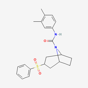 (1R,5S)-N-(3,4-dimethylphenyl)-3-(phenylsulfonyl)-8-azabicyclo[3.2.1]octane-8-carboxamide