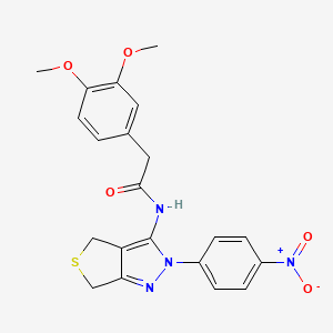 2-(3,4-dimethoxyphenyl)-N-[2-(4-nitrophenyl)-4,6-dihydrothieno[3,4-c]pyrazol-3-yl]acetamide