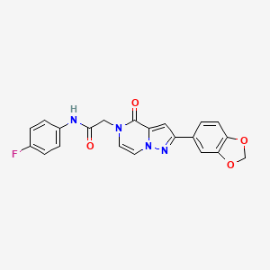 2-[2-(1,3-benzodioxol-5-yl)-4-oxopyrazolo[1,5-a]pyrazin-5(4H)-yl]-N-(4-fluorophenyl)acetamide