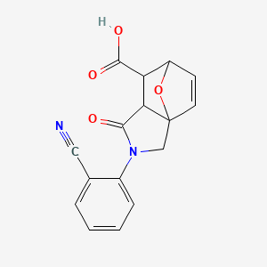 molecular formula C16H12N2O4 B2899115 2-(2-Cyanophenyl)-1-oxo-1,2,3,6,7,7a-hexahydro-3a,6-epoxyisoindole-7-carboxylic acid CAS No. 1005151-04-1