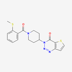 molecular formula C18H18N4O2S2 B2899118 3-(1-(2-(methylthio)benzoyl)piperidin-4-yl)thieno[3,2-d][1,2,3]triazin-4(3H)-one CAS No. 2034554-62-4