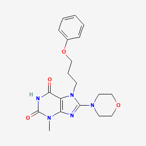 molecular formula C19H23N5O4 B2899119 3-methyl-8-morpholino-7-(3-phenoxypropyl)-1H-purine-2,6(3H,7H)-dione CAS No. 876892-49-8