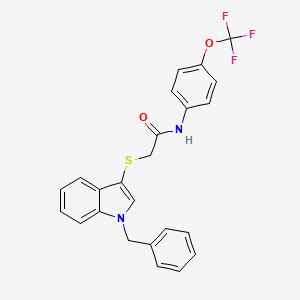 molecular formula C24H19F3N2O2S B2899132 2-(1-benzylindol-3-yl)sulfanyl-N-[4-(trifluoromethoxy)phenyl]acetamide CAS No. 851412-19-6