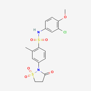 N-(3-chloro-4-methoxyphenyl)-4-(1,1-dioxido-3-oxoisothiazolidin-2-yl)-2-methylbenzenesulfonamide