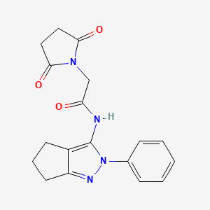 2-(2,5-dioxopyrrolidin-1-yl)-N-(2-phenyl-2,4,5,6-tetrahydrocyclopenta[c]pyrazol-3-yl)acetamide