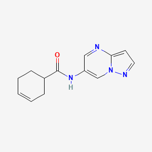 molecular formula C13H14N4O B2899154 N-(pyrazolo[1,5-a]pyrimidin-6-yl)cyclohex-3-enecarboxamide CAS No. 2034621-13-9