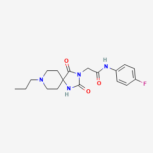2-(2,4-dioxo-8-propyl-1,3,8-triazaspiro[4.5]decan-3-yl)-N-(4-fluorophenyl)acetamide