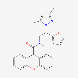 molecular formula C25H23N3O3 B2899159 N-(2-(3,5-dimethyl-1H-pyrazol-1-yl)-2-(furan-2-yl)ethyl)-9H-xanthene-9-carboxamide CAS No. 2034592-73-7