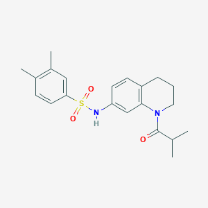 molecular formula C21H26N2O3S B2899165 N-(1-isobutyryl-1,2,3,4-tetrahydroquinolin-7-yl)-3,4-dimethylbenzenesulfonamide CAS No. 1005300-84-4