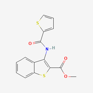 molecular formula C15H11NO3S2 B2899168 Methyl 3-(thiophene-2-carboxamido)benzo[b]thiophene-2-carboxylate CAS No. 477490-26-9