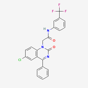 molecular formula C23H15ClF3N3O2 B2899169 2-(6-chloro-2-oxo-4-phenylquinazolin-1(2H)-yl)-N-(3-(trifluoromethyl)phenyl)acetamide CAS No. 892362-32-2
