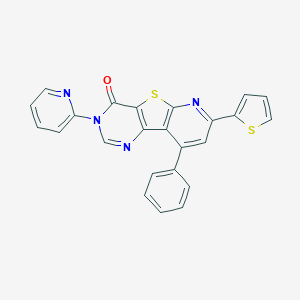 molecular formula C24H14N4OS2 B289917 9-phenyl-3-(2-pyridinyl)-7-(2-thienyl)pyrido[3',2':4,5]thieno[3,2-d]pyrimidin-4(3H)-one 
