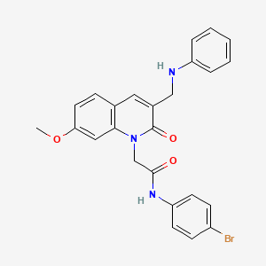 molecular formula C25H22BrN3O3 B2899178 N-(4-bromophenyl)-2-{7-methoxy-2-oxo-3-[(phenylamino)methyl]-1,2-dihydroquinolin-1-yl}acetamide CAS No. 932308-51-5