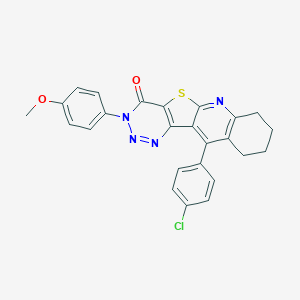 11-(4-chlorophenyl)-3-(4-methoxyphenyl)-7,8,9,10-tetrahydro[1,2,3]triazino[4',5':4,5]thieno[2,3-b]quinolin-4(3H)-one