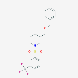 molecular formula C20H22F3NO3S B2899195 3-((Benzyloxy)methyl)-1-((3-(trifluoromethyl)phenyl)sulfonyl)piperidine CAS No. 1251564-53-0