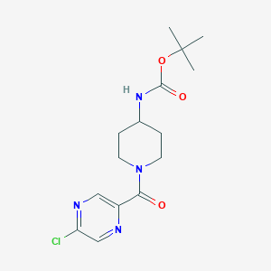 molecular formula C15H21ClN4O3 B2899198 tert-butyl N-[1-(5-chloropyrazine-2-carbonyl)piperidin-4-yl]carbamate CAS No. 1802420-16-1