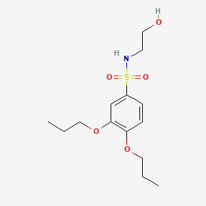 molecular formula C14H23NO5S B2899203 N-(2-hydroxyethyl)-3,4-dipropoxybenzenesulfonamide CAS No. 1428150-43-9