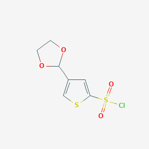 molecular formula C7H7ClO4S2 B2899205 4-(1,3-Dioxolan-2-yl)thiophene-2-sulfonyl chloride CAS No. 2287341-78-8