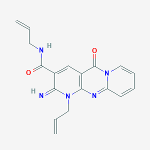 molecular formula C18H17N5O2 B2899208 N,1-diallyl-2-imino-5-oxo-2,5-dihydro-1H-dipyrido[1,2-a:2',3'-d]pyrimidine-3-carboxamide CAS No. 370870-16-9