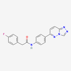 molecular formula C19H14FN5O B2899210 2-(4-fluorophenyl)-N-[4-([1,2,4]triazolo[4,3-b]pyridazin-6-yl)phenyl]acetamide CAS No. 891116-05-5