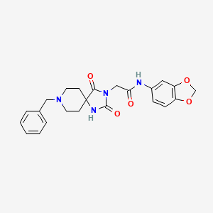 molecular formula C23H24N4O5 B2899213 N-(1,3-benzodioxol-5-yl)-2-(8-benzyl-2,4-dioxo-1,3,8-triazaspiro[4.5]dec-3-yl)acetamide CAS No. 921086-16-0