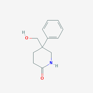 molecular formula C12H15NO2 B2899214 5-(Hydroxymethyl)-5-phenylpiperidin-2-one CAS No. 1909308-61-7