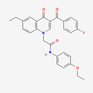 molecular formula C28H25FN2O4 B2899220 N-(4-ethoxyphenyl)-2-(6-ethyl-3-(4-fluorobenzoyl)-4-oxoquinolin-1(4H)-yl)acetamide CAS No. 895652-47-8