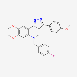 molecular formula C26H20FN3O3 B2899233 5-(4-fluorobenzyl)-3-(4-methoxyphenyl)-8,9-dihydro-5H-[1,4]dioxino[2,3-g]pyrazolo[4,3-c]quinoline CAS No. 866341-51-7