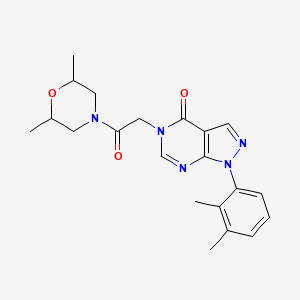 molecular formula C21H25N5O3 B2899234 5-(2-(2,6-dimethylmorpholino)-2-oxoethyl)-1-(2,3-dimethylphenyl)-1H-pyrazolo[3,4-d]pyrimidin-4(5H)-one CAS No. 894996-21-5