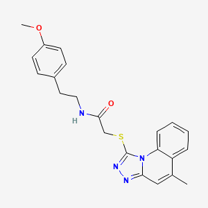 molecular formula C22H22N4O2S B2899240 N-(4-methoxyphenethyl)-2-((5-methyl-[1,2,4]triazolo[4,3-a]quinolin-1-yl)thio)acetamide CAS No. 379242-82-7