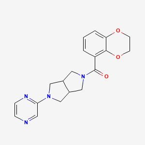 molecular formula C19H20N4O3 B2899247 2,3-Dihydro-1,4-benzodioxin-5-yl-(2-pyrazin-2-yl-1,3,3a,4,6,6a-hexahydropyrrolo[3,4-c]pyrrol-5-yl)methanone CAS No. 2415583-19-4