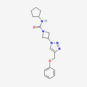 molecular formula C18H23N5O2 B2899268 N-cyclopentyl-3-(4-(phenoxymethyl)-1H-1,2,3-triazol-1-yl)azetidine-1-carboxamide CAS No. 2034249-70-0