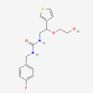 molecular formula C16H19FN2O3S B2899295 1-(4-Fluorobenzyl)-3-(2-(2-hydroxyethoxy)-2-(thiophen-3-yl)ethyl)urea CAS No. 2034316-44-2