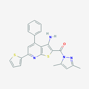 2-[(3,5-dimethyl-1H-pyrazol-1-yl)carbonyl]-4-phenyl-6-(2-thienyl)thieno[2,3-b]pyridin-3-ylamine