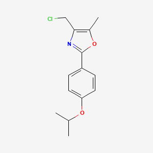molecular formula C14H16ClNO2 B2899300 4-(Chloromethyl)-2-(4-isopropoxyphenyl)-5-methyl-1,3-oxazole CAS No. 475481-83-5
