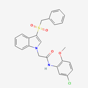 molecular formula C24H21ClN2O4S B2899301 2-(3-(benzylsulfonyl)-1H-indol-1-yl)-N-(5-chloro-2-methoxyphenyl)acetamide CAS No. 895995-56-9