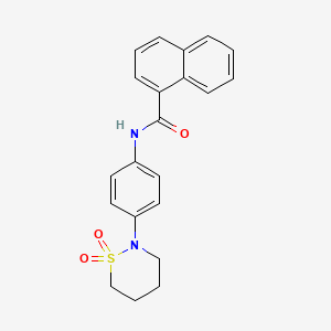 molecular formula C21H20N2O3S B2899306 N-[4-(1,1-dioxothiazinan-2-yl)phenyl]naphthalene-1-carboxamide CAS No. 941983-87-5